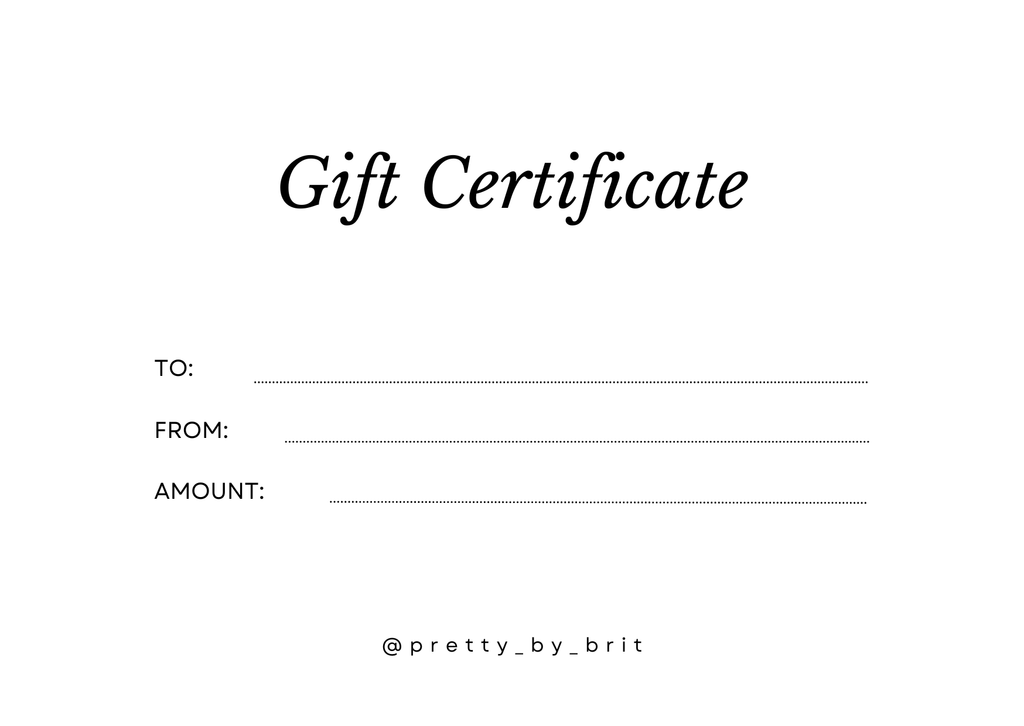 Pretty by Brit gift card